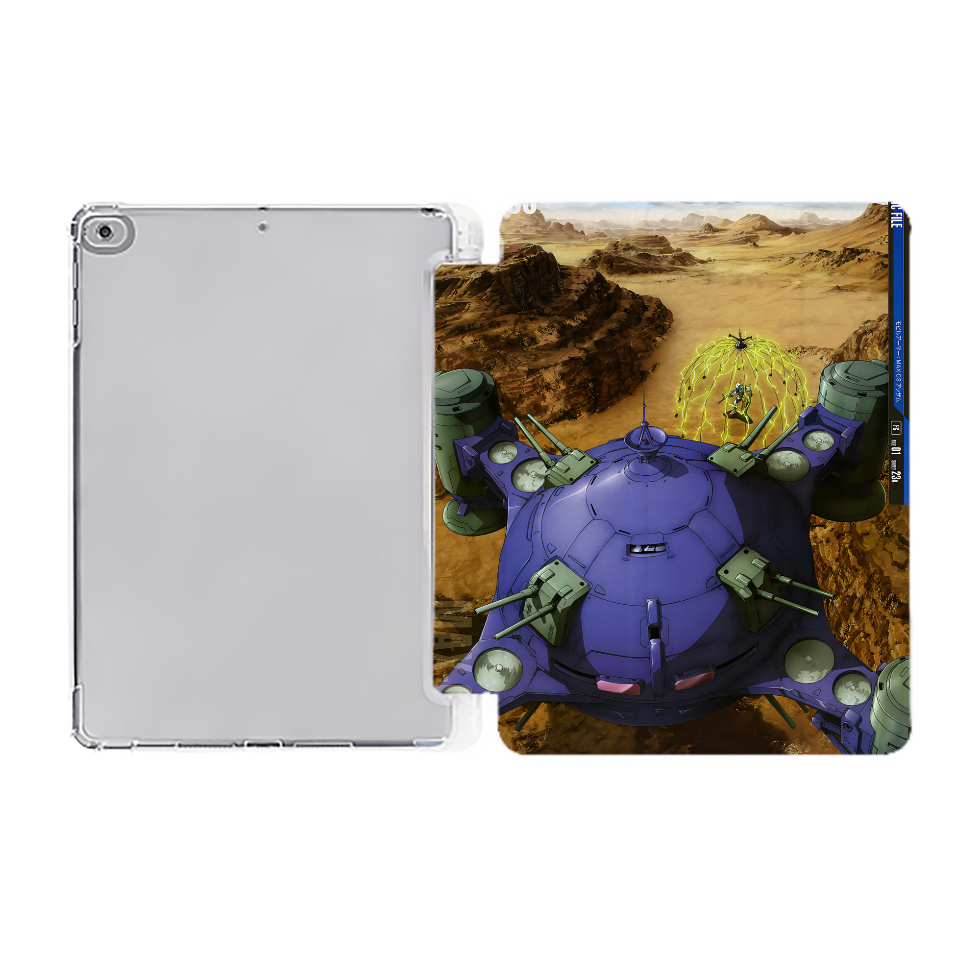 （画像用） 機動戦士ガンダム Mobile Suit Gundam IPad ケース ペン収納付き 三つ折りスタンド PUレザー×シリコン 対応機種9.5/10.5/10.9インチ
